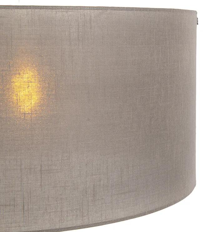 Stoffen Eettafel / Eetkamer Landelijke hanglamp wit met taupe kap 50 cm - Combi 1 Modern E27 rond Binnenverlichting Lamp