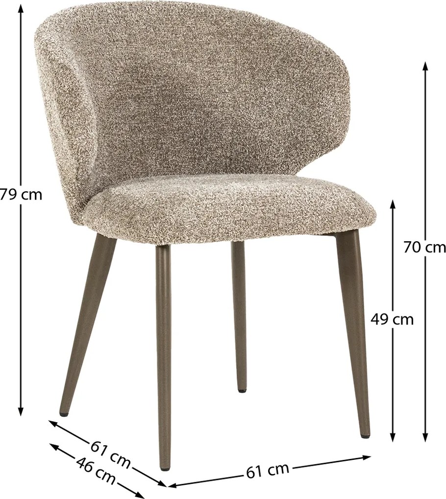 Bruin Potige Eetstoel Taupe