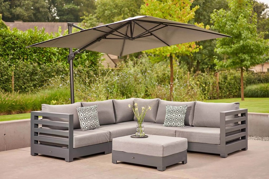 Hoek loungeset 5 personen Aluminium Grijs Santika Furniture Santika Phantom