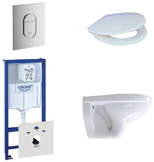Adema Classico toiletset bestaande uit inbouwreservoir, toiletpot, toiletzitting en bedieningsplaat verticaal chroom 0729205/0261520/4345100/0729240