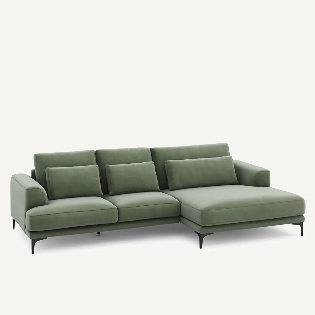 XL hoekbank rechts in fluweel, MARSILE