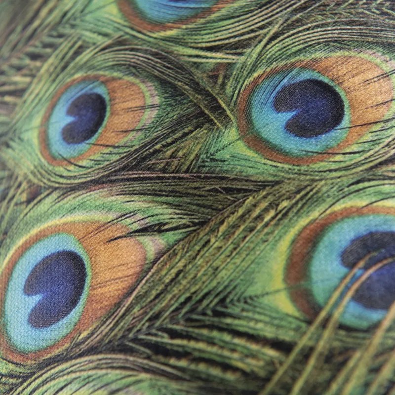 Velours lampenkap pauw dessin 35/35/20 met gouden binnenkant