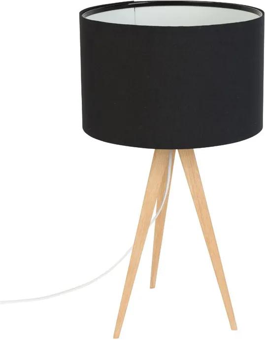 Zuiver Tripod Wood Design Tafellamp Driepoot Hout-zwart