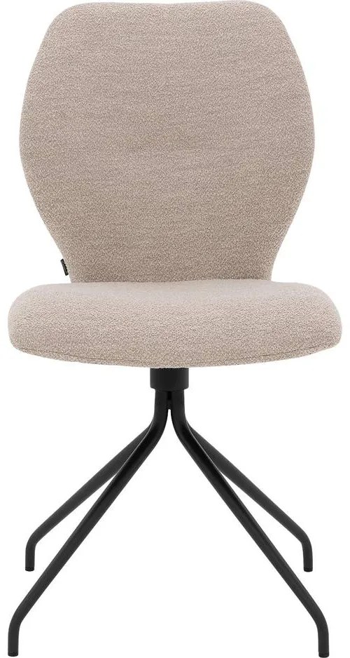Goossens Eetkamerstoel Hera beige stof leuning, modern design