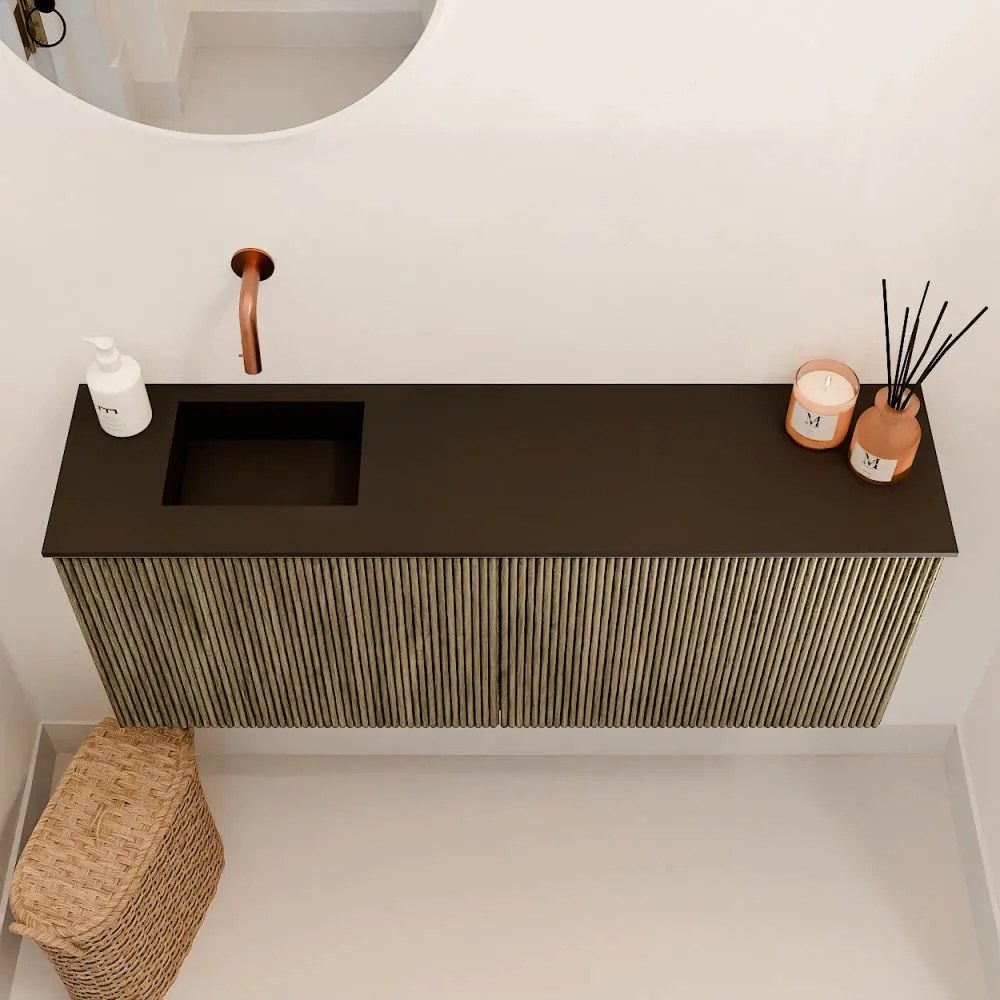 Mondiaz Joya 100cm toiletmeubel dusk met wastafel faye links zonder kraangat urban