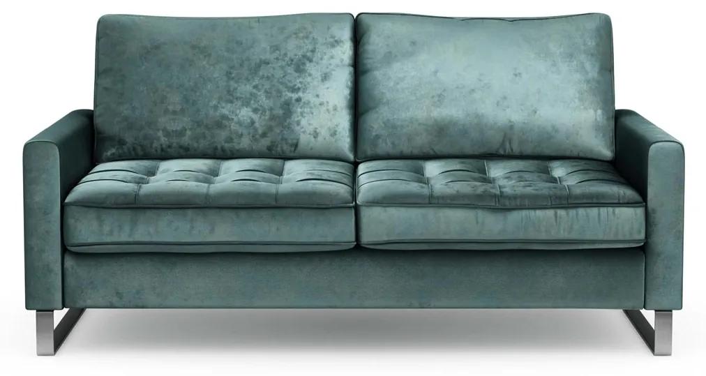Rivièra Maison - West Houston Sofa 2,5 Seater, velvet, mineral blue - Kleur: bruin
