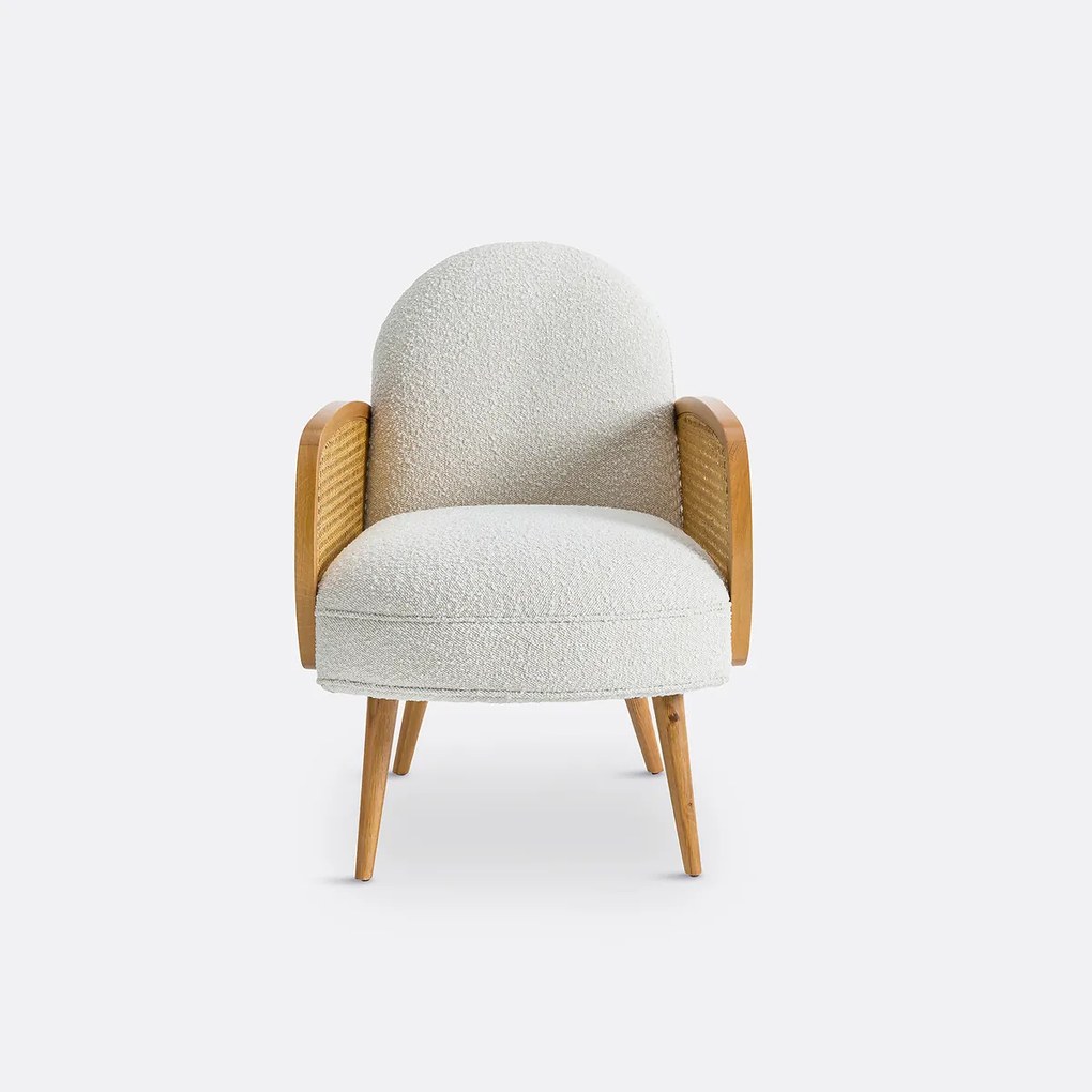 Fauteuil bouclette en vlechtwerk, Buisseau