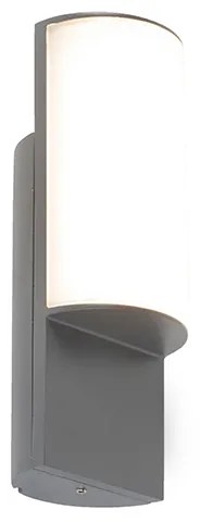Moderne buitenwandlamp donkergrijs incl. LED - Harry