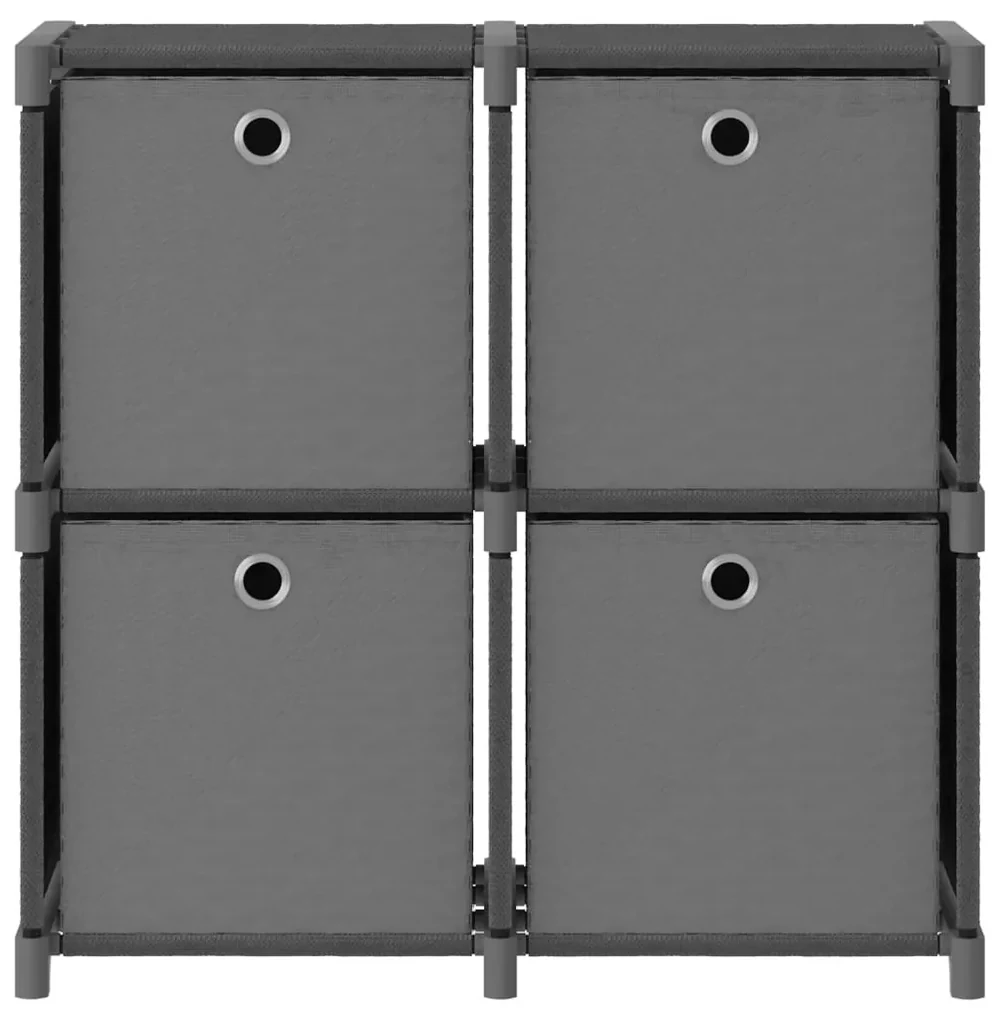 vidaXL Kast met 4 vakken met boxen 69x30x72,5 cm stof grijs