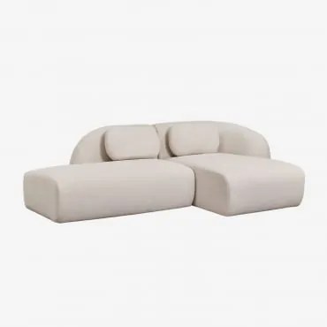 2-delige Modulaire Rechter Chaise Longue Bank Met Linker Divan In Chenille Coquette Chenille Crèmebeige - Sklum