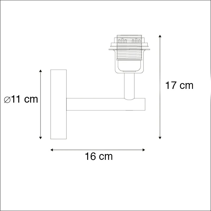 Moderne wandlamp antraciet 1-lichts met schakelaar - Combi Modern E27 rond Binnenverlichting Lamp