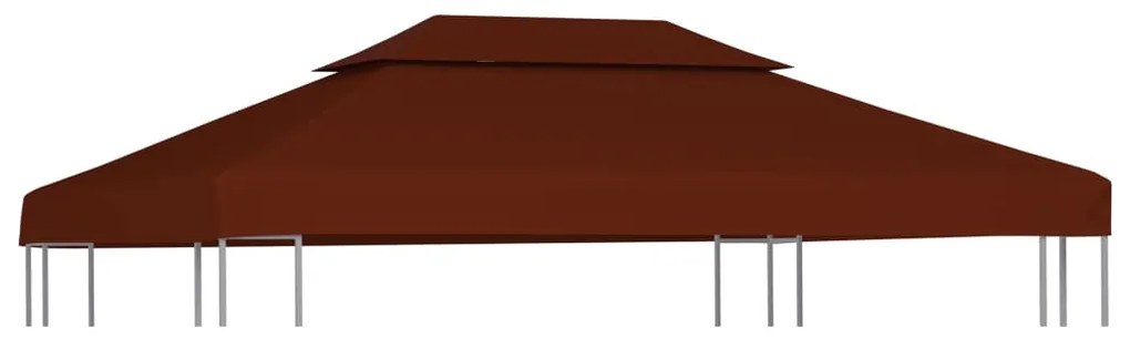 vidaXL Prieeldak 2-laags 310 g/m² 4x3 m terracottakleurig