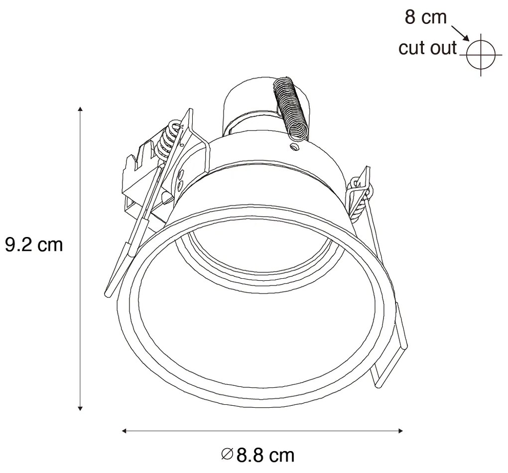 Set van 6 inbouwspots wit GU10 50mm IP44 - Dept Modern GU10 IP44 rond Binnenverlichting Lamp