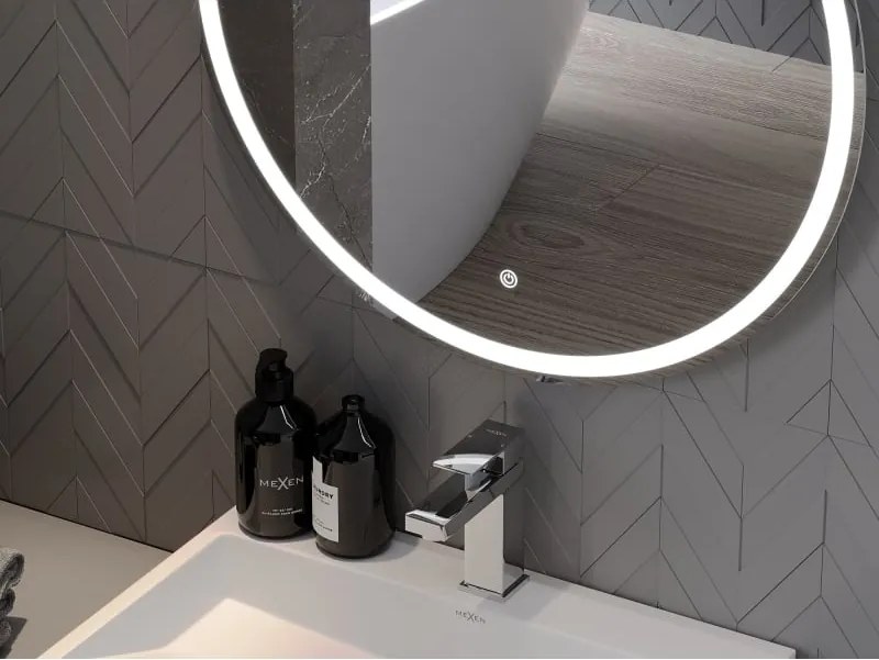 Mexen Gobi ledverlicht badkamer spiegel, rond 70 cm, LED 6000K, anti-condens - 9801-070-070-611-00