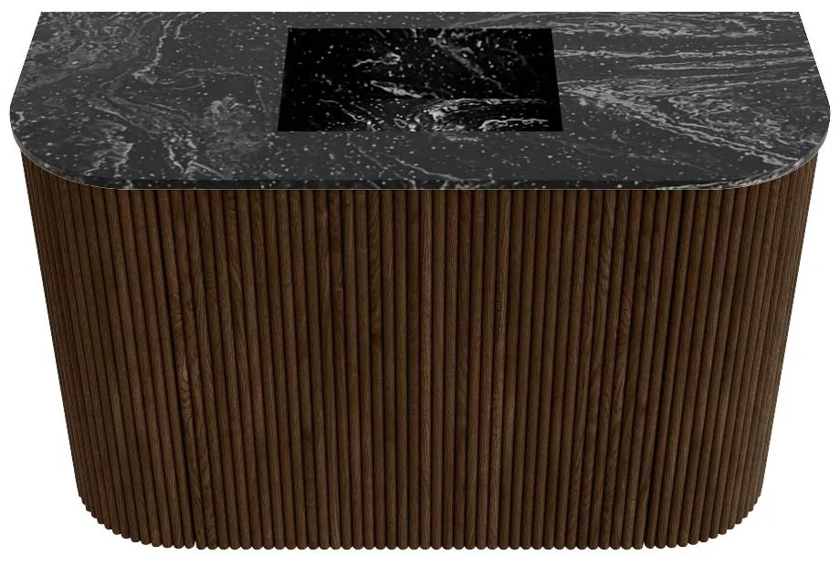 Mondiaz Joya DLux 65cm toiletmeubel ronding links/rechts walnut met wastafel faye midden zonder kraangat lava