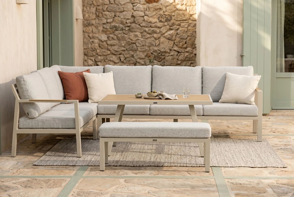 Dining Loungeset 6 personen Aluminium Taupe Lifestyle Garden Furniture Terrasso