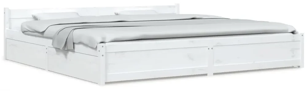 vidaXL Bedframe met lades wit 200x200 cm