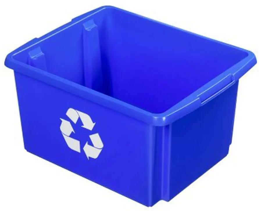 Nesta eco opbergbox 32 liter - blauw - 24x36x45,5 cm - Leen Bakker