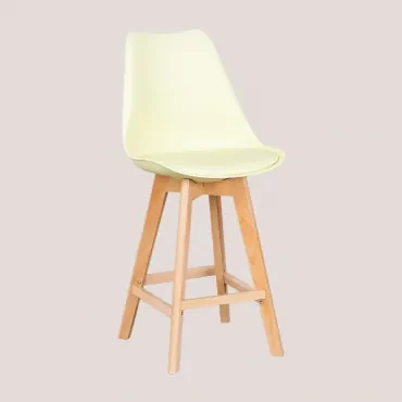Hoge Kruk Met Kussen In Kunstleer Nordic Mousse Citroen & ↑65 Cm - Sklum