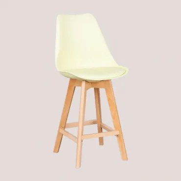 Nordic Hoge Kruk Met Kunstleren Kussen Mousse Citroen & ↑65 Cm - Sklum