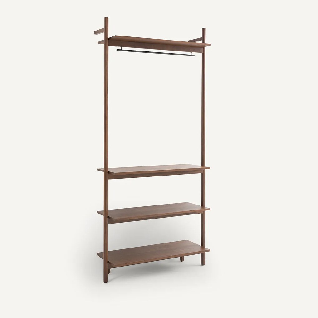 Module in notenhout voor dressing, 4 legplanken, Rory
