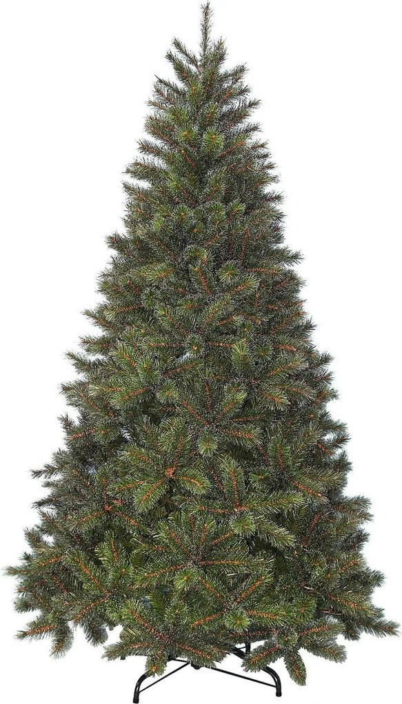 Ontario Frosted Medium Green Hinged kunstkerstboom - 228 cm - groen - frosted - Diameter 137 cm - 1225 tips - metalen voet