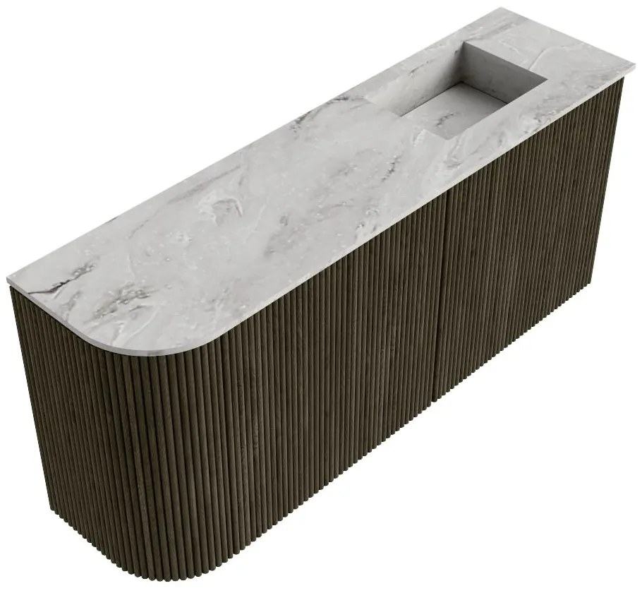 Mondiaz Joya DLux 90cm toiletmeubel ronding links shadow met wastafel faye rechts 1 kraangat glace