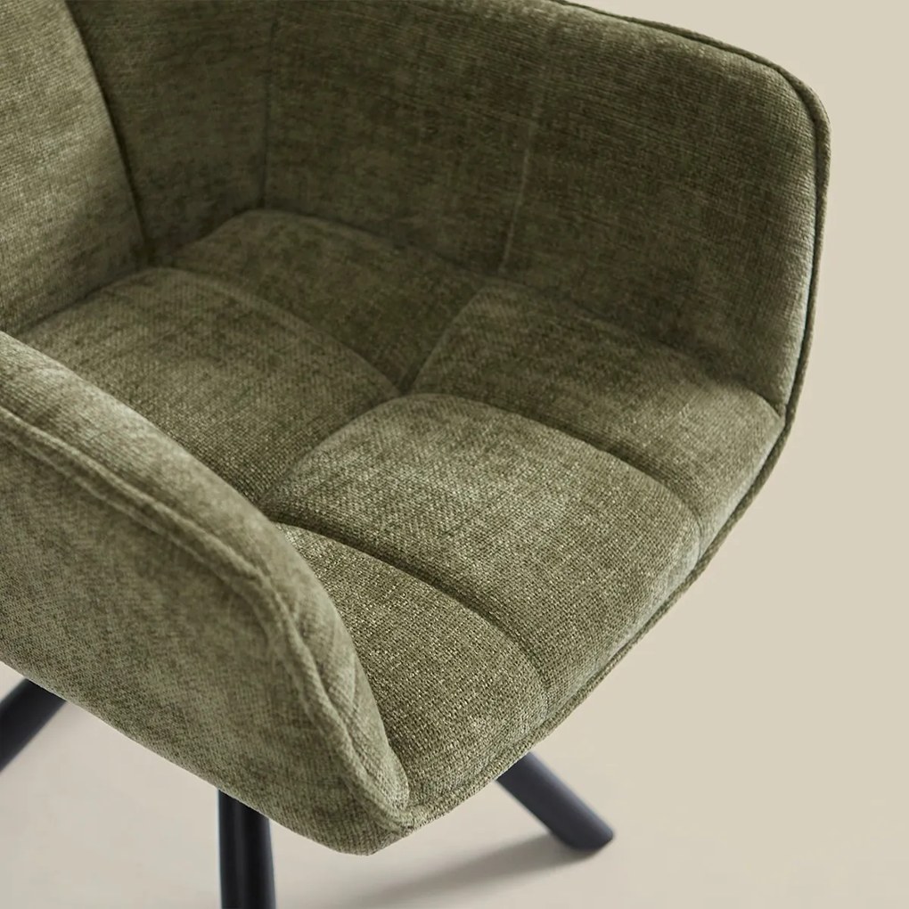 Groene Eetkamerstoel Met Stiksels