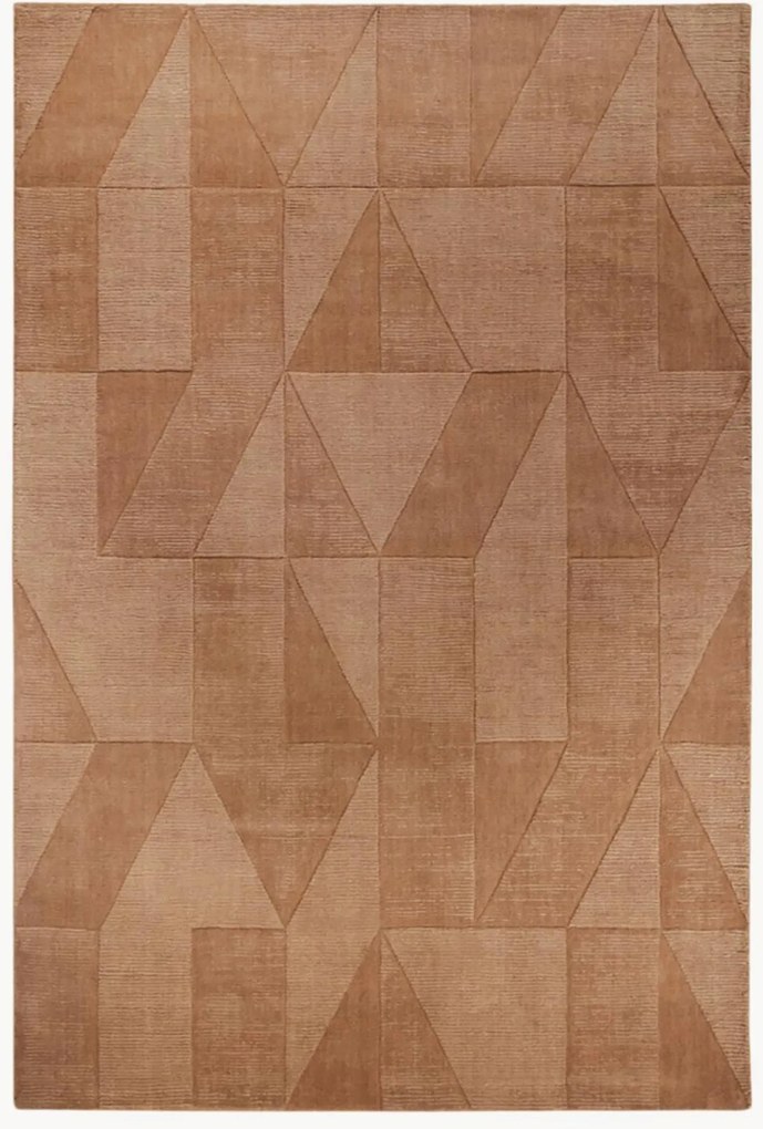 Wollen vloerkleed Ursule met hoog-laag effect