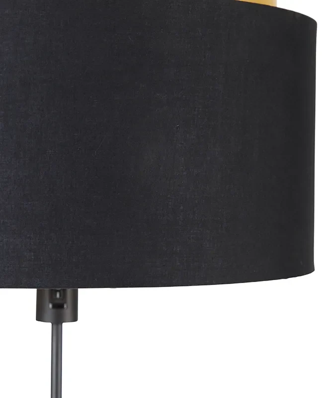 Moderne vloerlamp zwart met goud duo kap - Parte Modern E27 Binnenverlichting Lamp