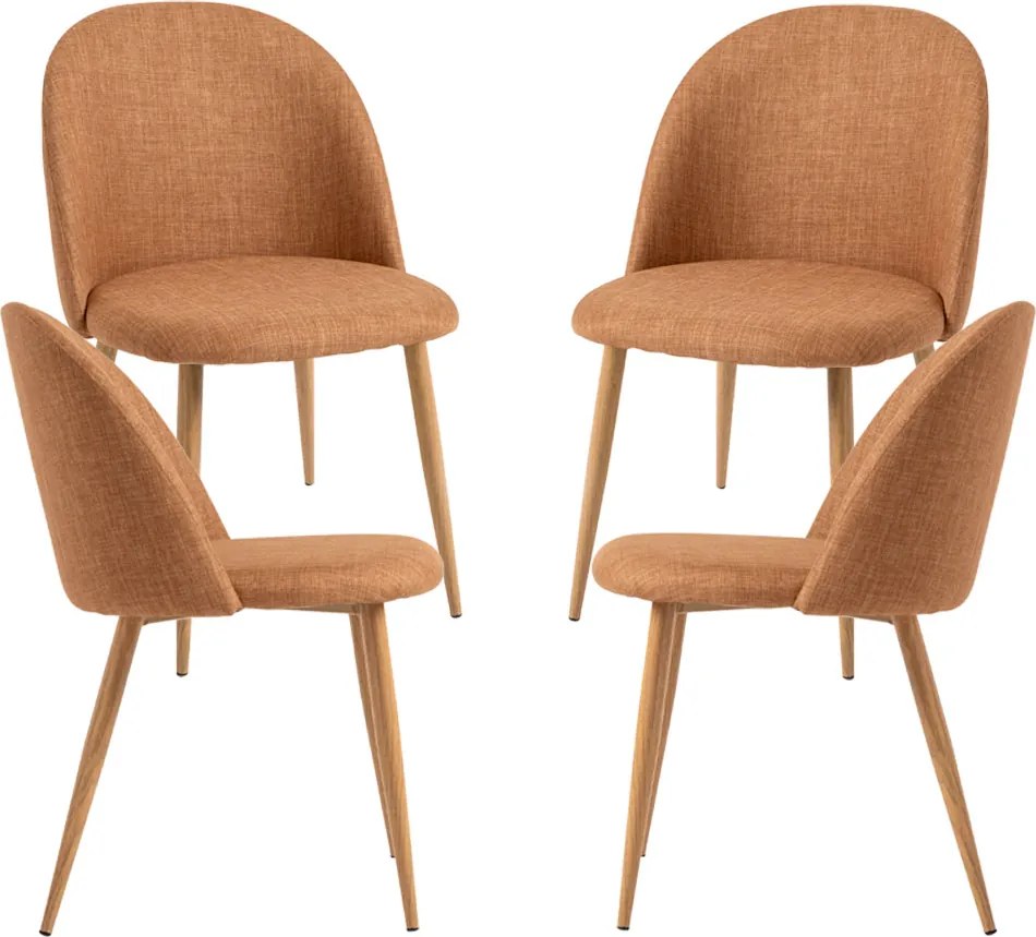 Set 4 Vint Stoffen Stoelen