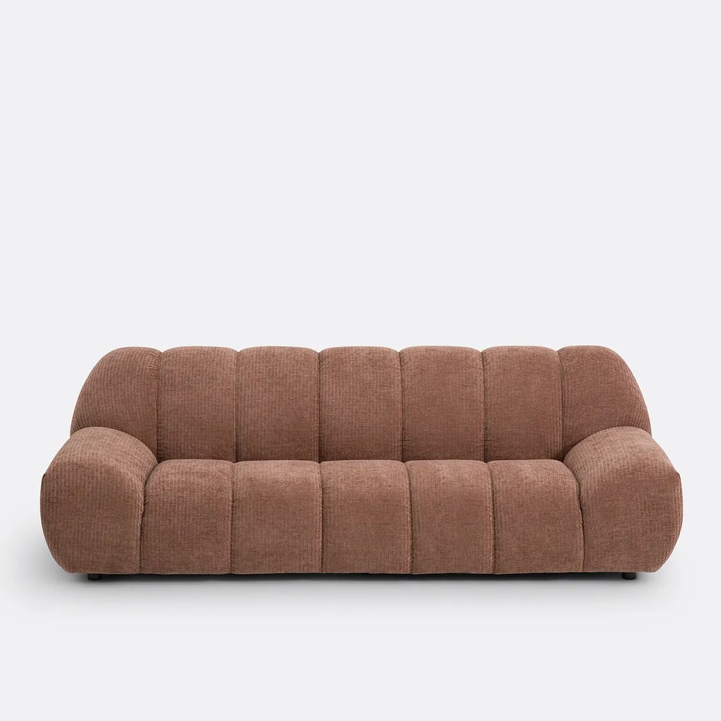 4-zitsbank van chenille fluweel met reliëf, Nuria