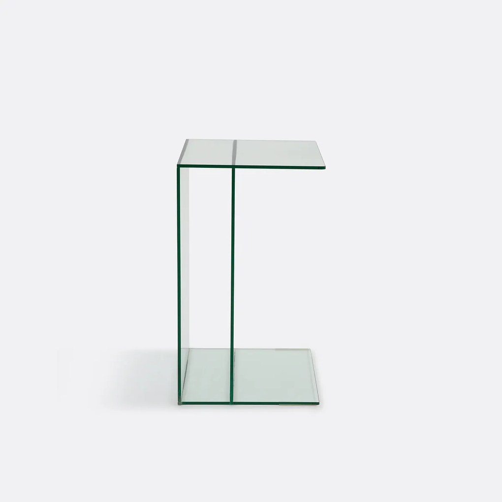 Bijzettafel van gehard glas, 1 nis, LIVIA