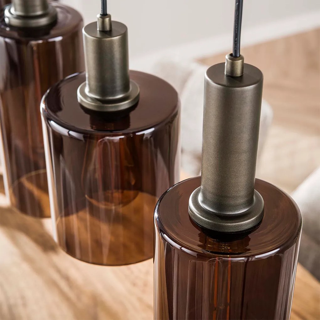 Eettafel Hanglamp Brons Glas