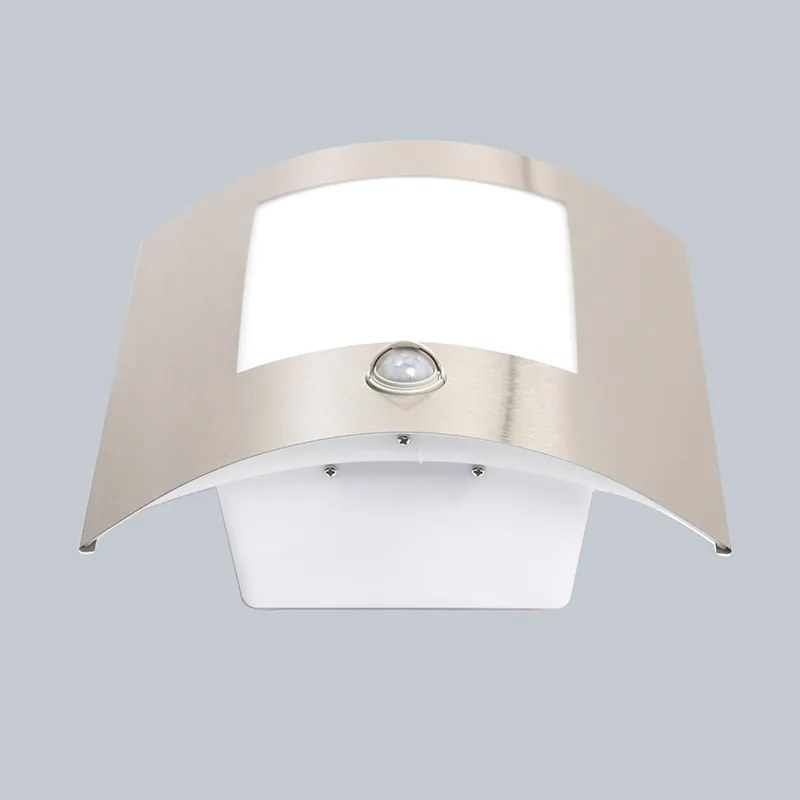 Moderne buitenwandlamp met bewegingsmelder staal bewegingssensor IP44 - Emmerald 1 Modern E27 IP44 Buitenverlichting