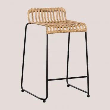 Pakket Van 4 Aroa Synthetische Rotan Hoge Tuinkrukken ↑65 Cm & Zwart - Sklum