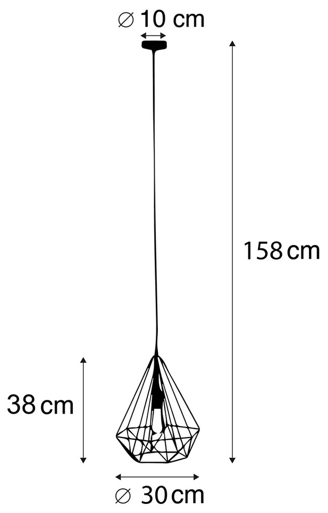 Smart industriële hanglamp goud incl. wifi ST64 - Carcass