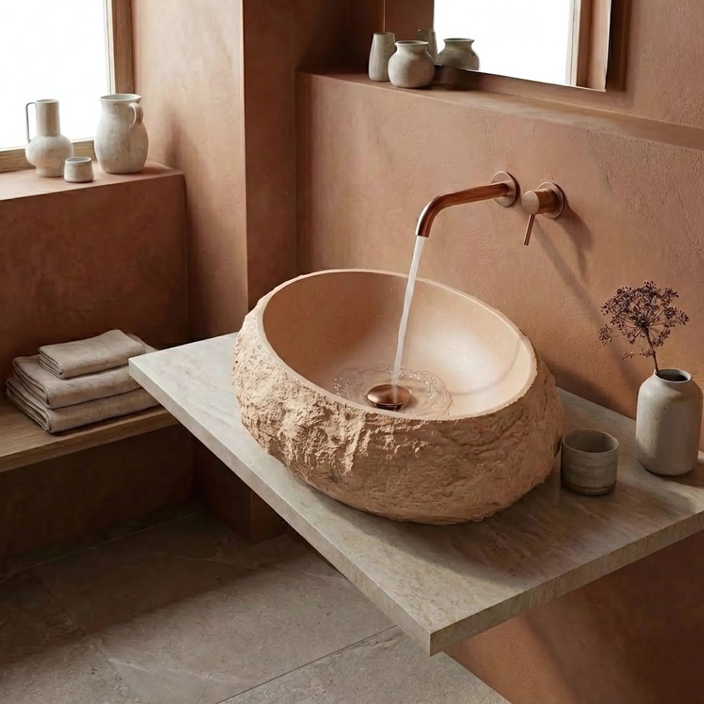 Opzetwastafel Rea Mika Light Terracotta