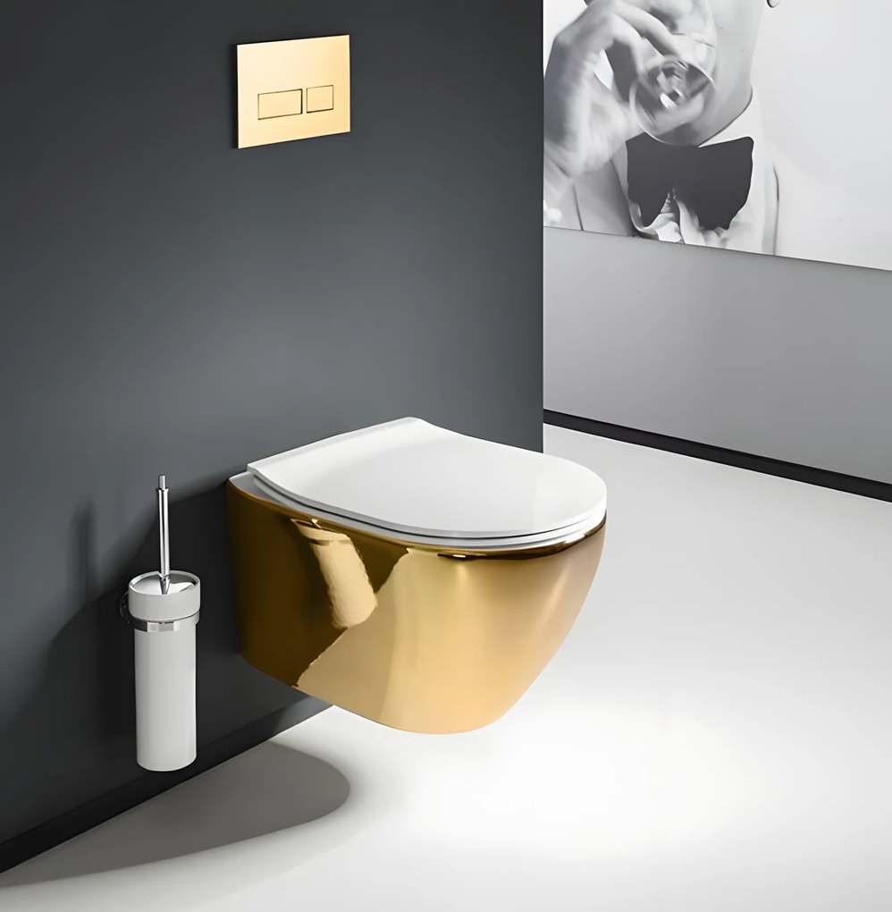 Hangtoilet Rea Carlo Mini Tornado NFQ GOLD WHITE