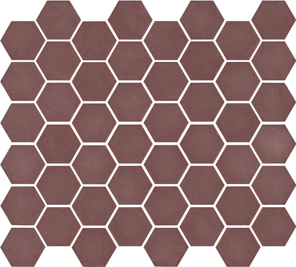 Mozaiek Valencia Hexagon Bordeaux 4,3x4,9