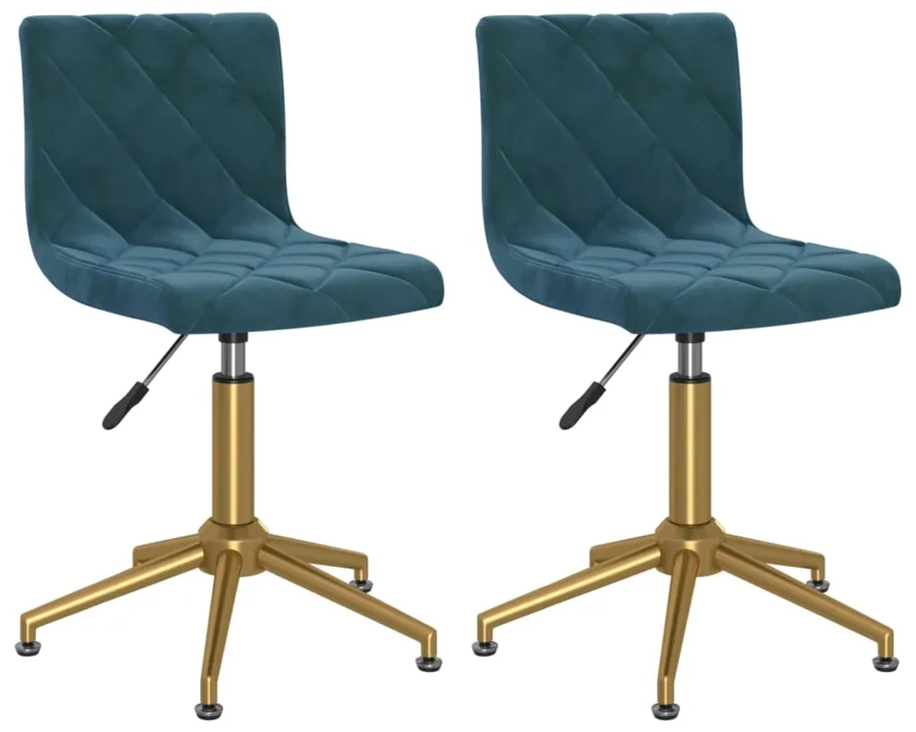 vidaXL Eetkamerstoelen draaibaar 2 st fluweel blauw