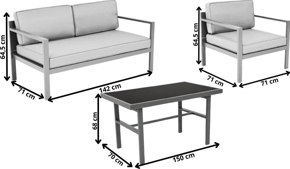 Garden Point Porto Apetito 6 bruine tuinmeubelset