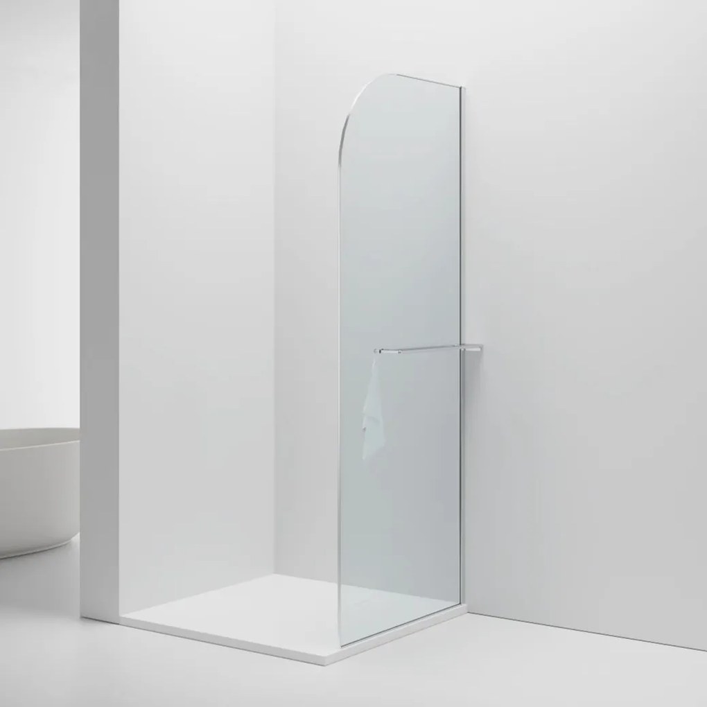 Sanigoods Arcana inloopdouche met handdoekhouder chroom 100x200cm