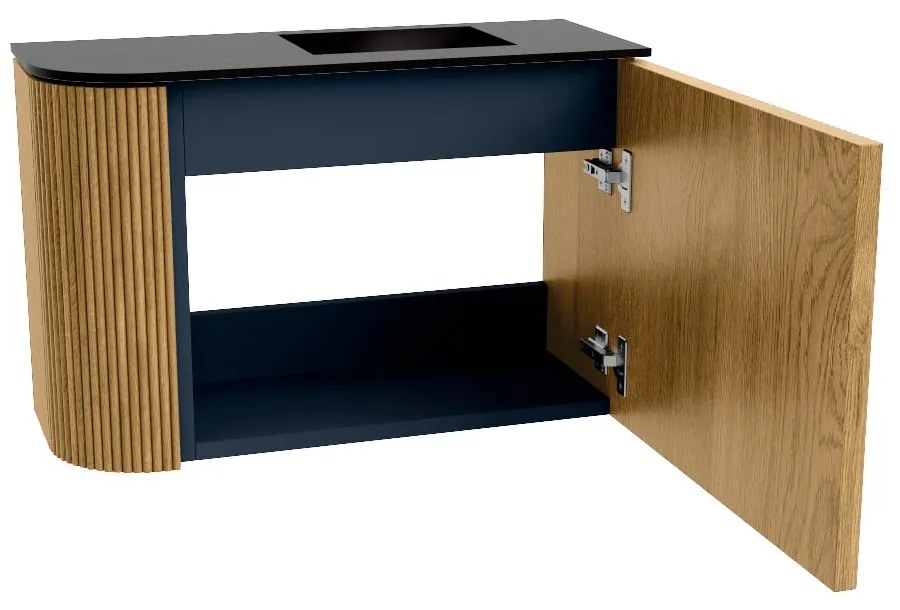 Mondiaz Joya 60cm toiletmeubel ronding links oak met wastafel faye rechts zonder kraangat urban