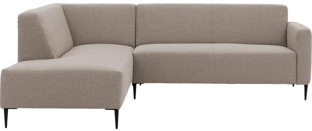 Goossens  Key West grijs, stof, 2,5-zits, modern design met ligelement links