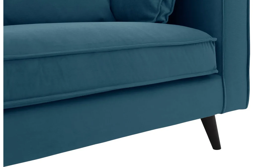 Goossens Bank Suite blauw, stof, 3-zits, elegant chic met ligelement links