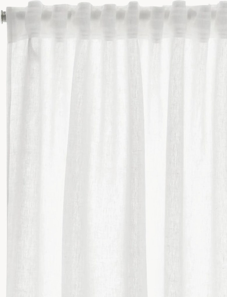 Linnen lichtdoorlatende multibandgordijnen Alexandra, 2-delig, B 135 cm