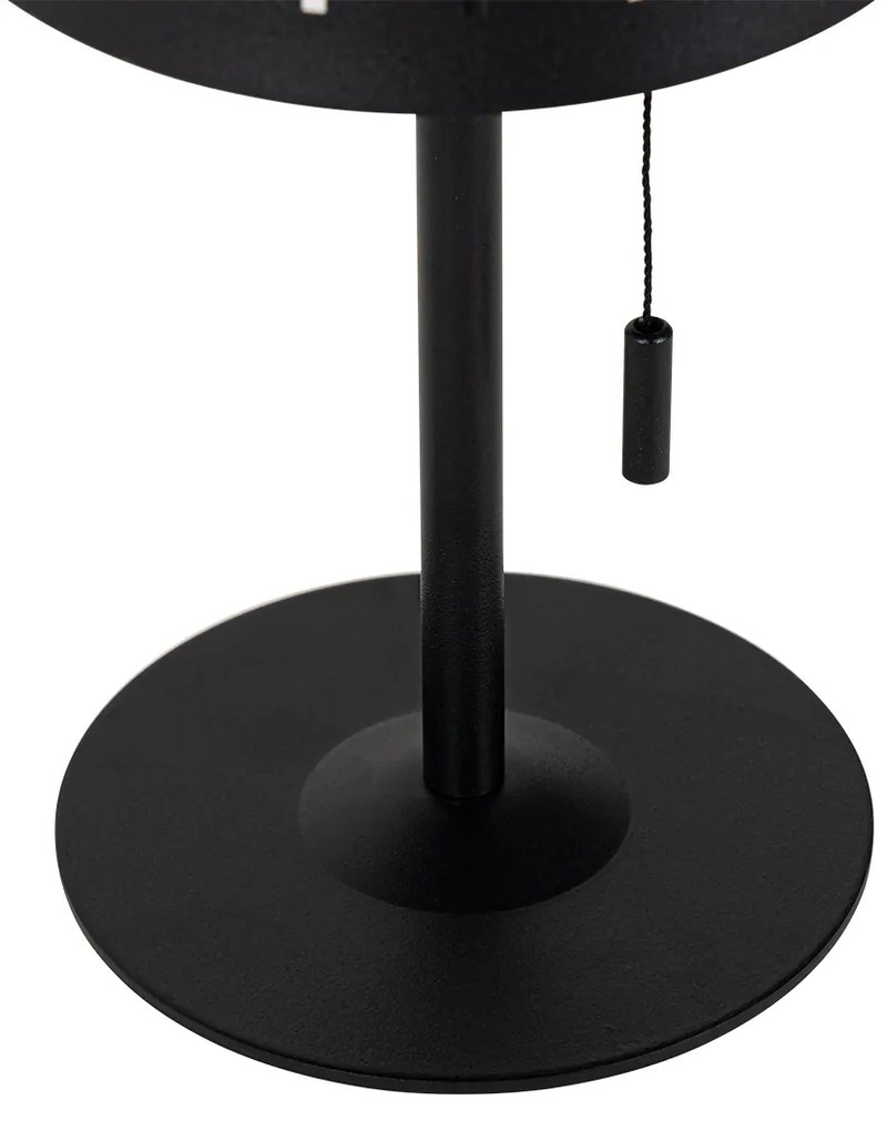 Buiten tafellamp zwart incl. LED 3-staps dimbaar oplaadbaar en solar - Ferre