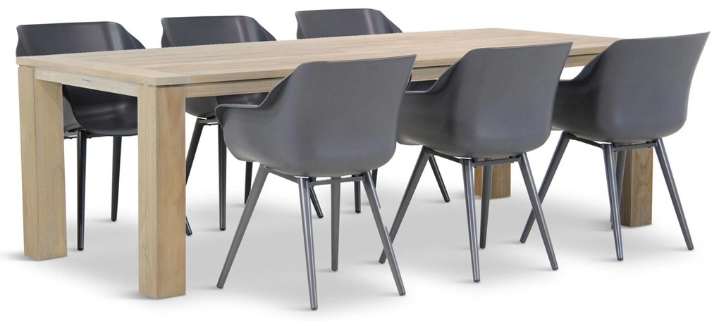 Tuinset 6 personen 240 cm Kunststof Grijs Hartman Sophie