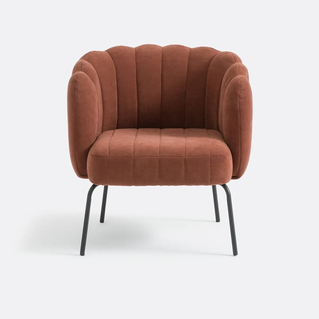 Lage fluwelen fauteuil Douna